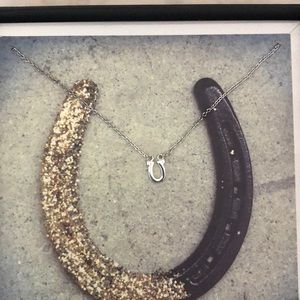 Horseshoe necklace and earrings (silver)